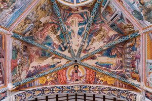 Vida de São Francisco, na abóbada da abside central de Benozzo di Lese di Sandro Gozzoli