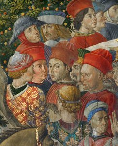 A Adoração dos Magos (fresco) de Benozzo di Lese di Sandro Gozzoli