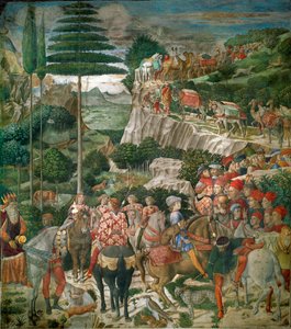 A Adoração dos Magos (fresco) de Benozzo di Lese di Sandro Gozzoli