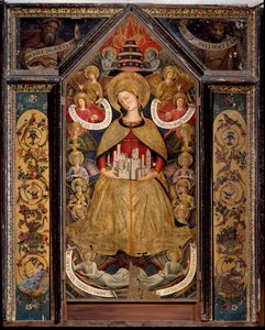 Virgem dos anjos (óleo sobre painel de Benozzo di Lese di Sandro Gozzoli