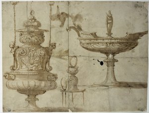 Estudo para prataria (Desenho de Benvenuto Cellini