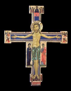 Crucifixo (Pintura em madeira, c.1228-1236) de Berlinghiero (fl.1228 36) Berlinghieri