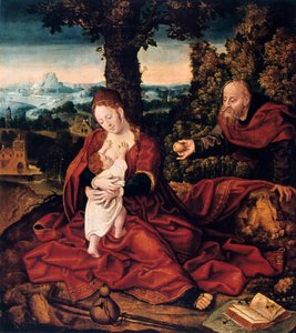 O resto na fuga para o Egito, século XVI. de Bernard van Orley