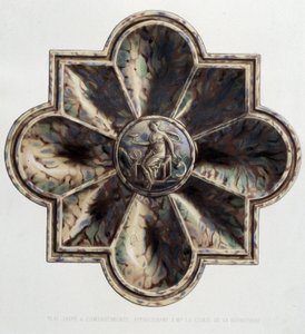 Placa jaspé com compartimentos - Placa cerâmica, em "A obra de Bernard Palissy" de C. Delange e C. Borneman, Paris