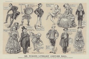 Bola de Fantasia Literária do Sr. Punch (gravura) de Bernard (after) Partridge