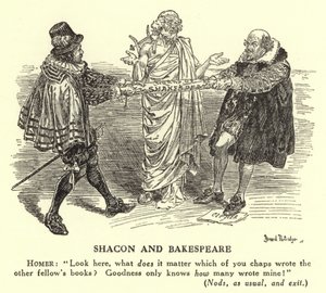 Shacon e Bakespeare - A autoria de Shakespeare (gravura) de Bernard (after) Partridge