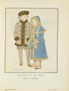 Claude e sua irmã - Pelisse e Douilette de Bernard Boutet de Monvel