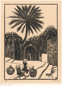 Rua com degraus em Taormina na Sicília de Bernard Essers (signed by artist)