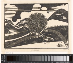 Dois faisões em uma paisagem montanhosa de Bernard Essers (signed by artist)
