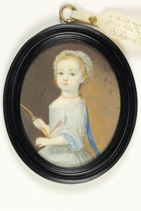 Uma criança nascida em 1714, c.1716 (aguarela sobre marfim) de Bernard III Lens