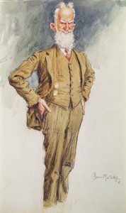 Retrato de George Bernard Shaw, c.1925 (aquarela sobre papel)