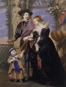 Copie após Rubens, sua esposa Helena Fourment 1614-1673 e seu filho Frans 1633-1678.