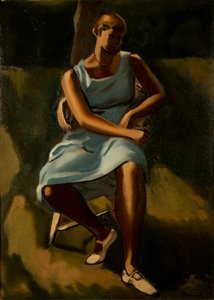 Figura Sentada de Mulher (óleo sobre tela)