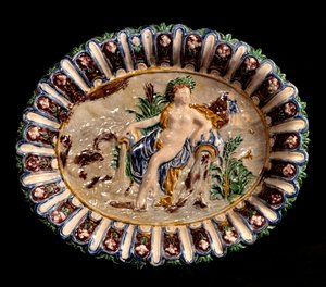 Alegoria da água Cerâmica em barro vidrado por Bernard Palissy (1510-1589)
