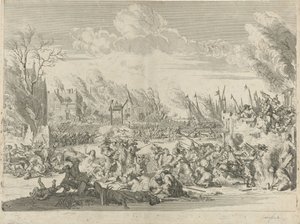 Atrocidades francesas em Bodegraven e Zwammerdam, 1672 de Bernard Picart (workshop of)