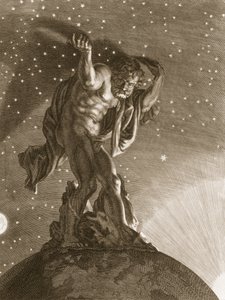 Atlas apóia o céu em seus ombros, 1731 de Bernard Picart