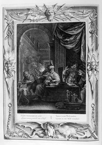 Lycaon metamorfoseou em um lobo, 1733 de Bernard Picart
