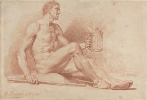 Nu masculino com uma lâmpada (Diógenes) de Bernard Picart