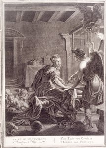 Penelope em seu tear, 1731 de Bernard Picart