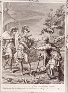 Phineus é libertado das harpias por Calais e Zethes, 1731 de Bernard Picart