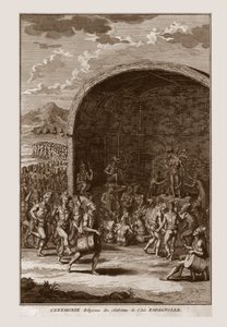 Cerimônia religiosa dos habitantes da ilha de Hispaniola, c1721. de Bernard Picart