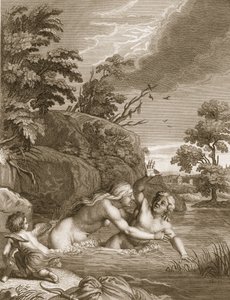 Salmacis e Hemaphroditus Unidos em um só corpo, 1731 de Bernard Picart