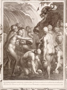 Os Danaids condenados a encher navios entediados com água, 1730 de Bernard Picart