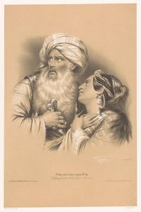 Homem com turbante e mulher a chorar
Estudos em dois tipos de giz (título da série)
Étude aux deux Crayons (título da série sobre o objecto)