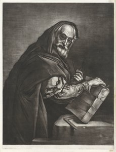 Filósofo com uma bússola e um livro
Retratos de filósofos (título da série)