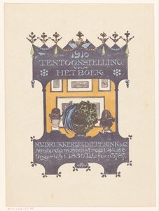 Anúncio da impressora de tijolos e livros de Amsterdão Dieperink & Co.
1910 Exposição de livros (título sobre o objecto)