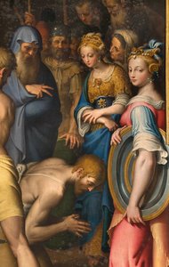 Capela de Nossa Senhora do Povo, Segundo vão norte, Bernardino Campi, Decolação do Baptista 1569, Detalhe