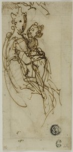 Virgem e Menino sentados (reto); Virgem e Menino sentados (verso) de Bernardino India
