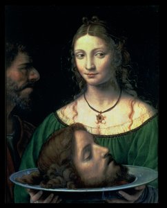 Salomé com a cabeça de João Baptista, c.1525-30 (painel) de Bernardino Luini