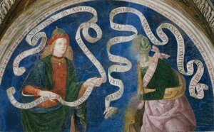 Le prophete Aggee et la sibylle de Cumes - The Prophet Haggai and the Cumaean Sibyl , por Pinturicchio, Bernardino, Workshop of (1454-1513). Fresco