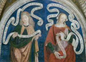 Le prophete Baruch et la sibylle samienne - O Profeta Baruch e a Sibila Samiana, por Pinturicchio, Bernardino, Workshop de (1454-1513). Fresco