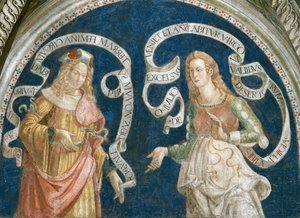 Le prophete Jeremie et la sibylle phrygienne - The Prophet Jeremiah and the Phrygian Sibyl, por Pinturicchio, Bernardino, Workshop of (1454-1513). Fresco