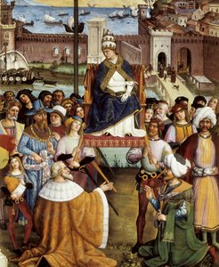 Papa Pio (Pio) II abençoa as frotas antes de deixar Ancona para a Terra Santa em 15 de agosto de 1464, detalhe