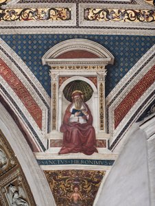São Jerônimo, detalhe dos Doutores da Igreja (afresco de Bernardino di Betto Pinturicchio