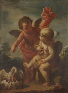 Cupidos com gansos de Bernardo Arniconi