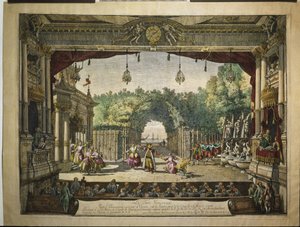 Balé O Turco Generoso no Burgtheater de Viena, 1758 de Bernardo Bellotto