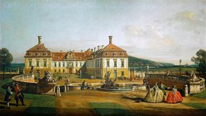 O palácio imperial Schloßhof, Ehrenhofseite de Bernardo Bellotto