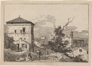 Paisagem com uma árvore morta de Bernardo Bellotto