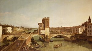 A ponte em Delle Navi, Verona de Bernardo Bellotto