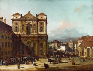 O Freyung em Viena, do Noroeste, entre 1758 e 1761 de Bernardo Bellotto
