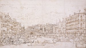 O Grande Canal, Veneza, com a Ponte Rialto do Sul, de Bernardo Bellotto