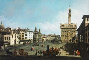A Piazza della Signoria em Florença de Bernardo Bellotto