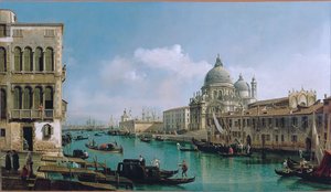 Vista do Grande Canal: Santa Maria della Salute e a Dogana do Campo Santa Maria Zobenigo de Bernardo Bellotto