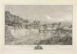 Vista do Zwinger, Dresden de Bernardo Bellotto