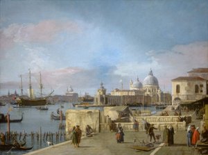 Entrada para o Grande Canal a partir do Molo, Veneza de Bernardo Belotto Canaletto