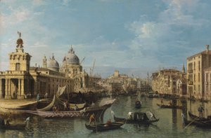 Veneza: A Entrada do Grande Canal, c.1720-80 (petróleo e tela) de Bernardo Belotto Canaletto